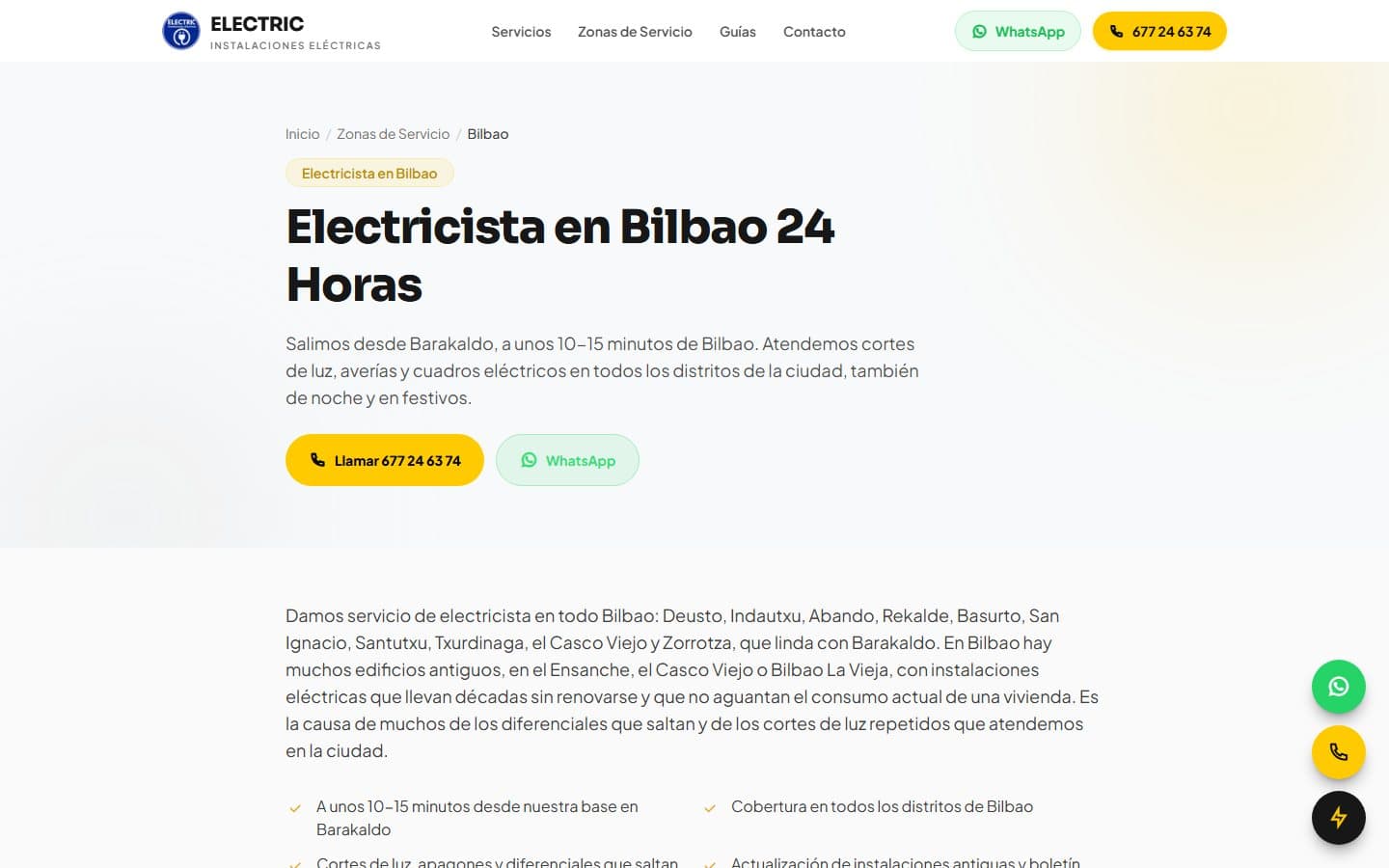 Página de localidad para SEO local — Electric Instalaciones Eléctricas
