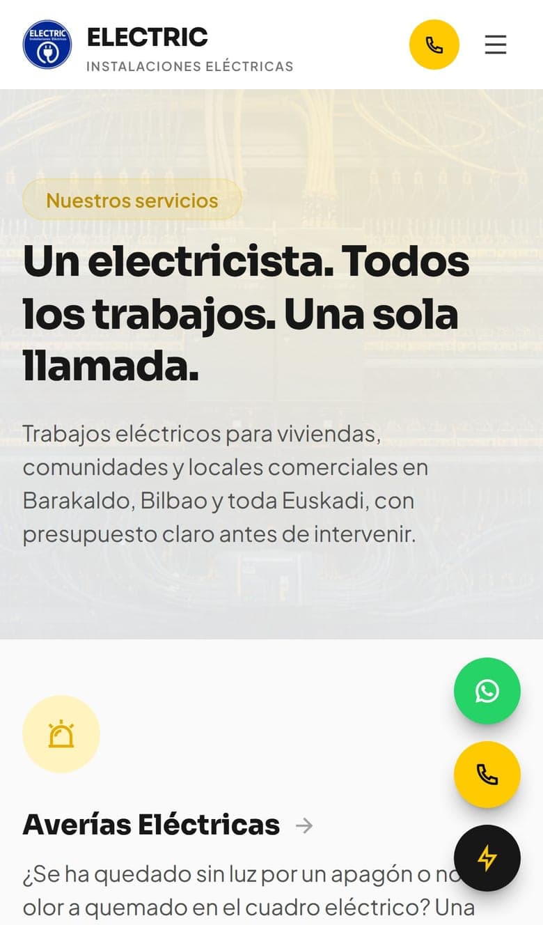 Servicios en móvil — Electric Instalaciones Eléctricas