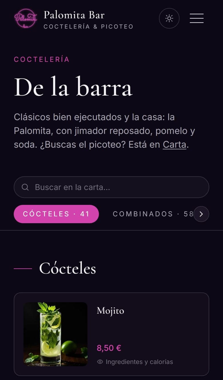 Coctelería en móvil — Palomita Bar
